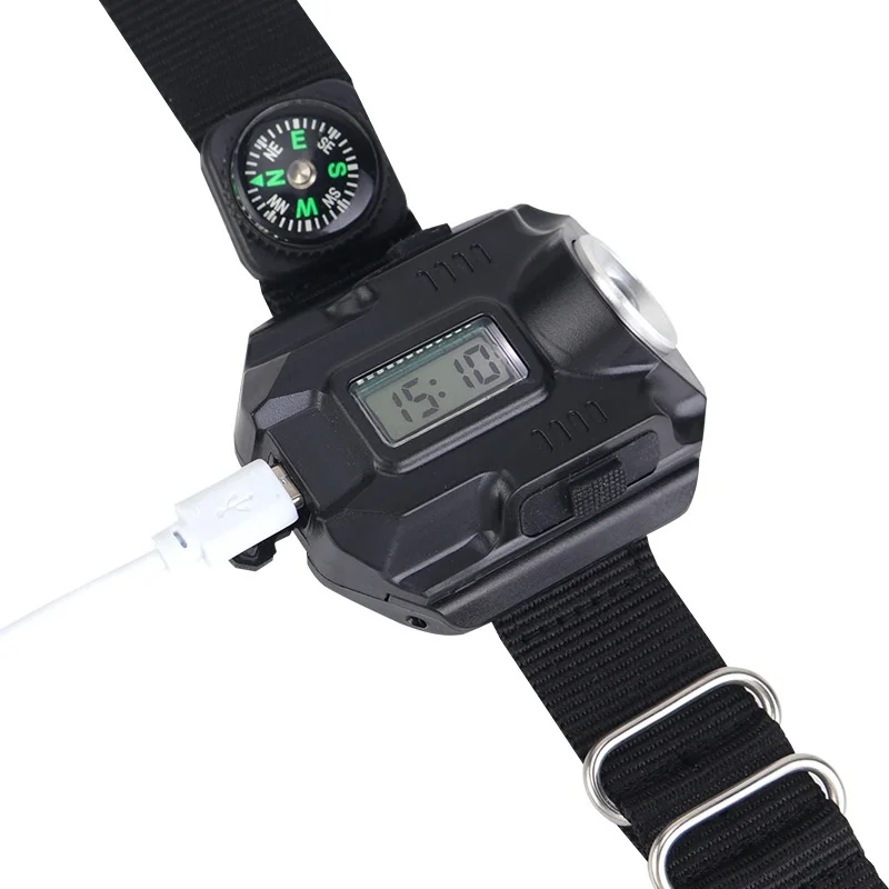 Emergency led bright flashlight usb bright flashlight multifunction Rechargeable Led watch light with battery