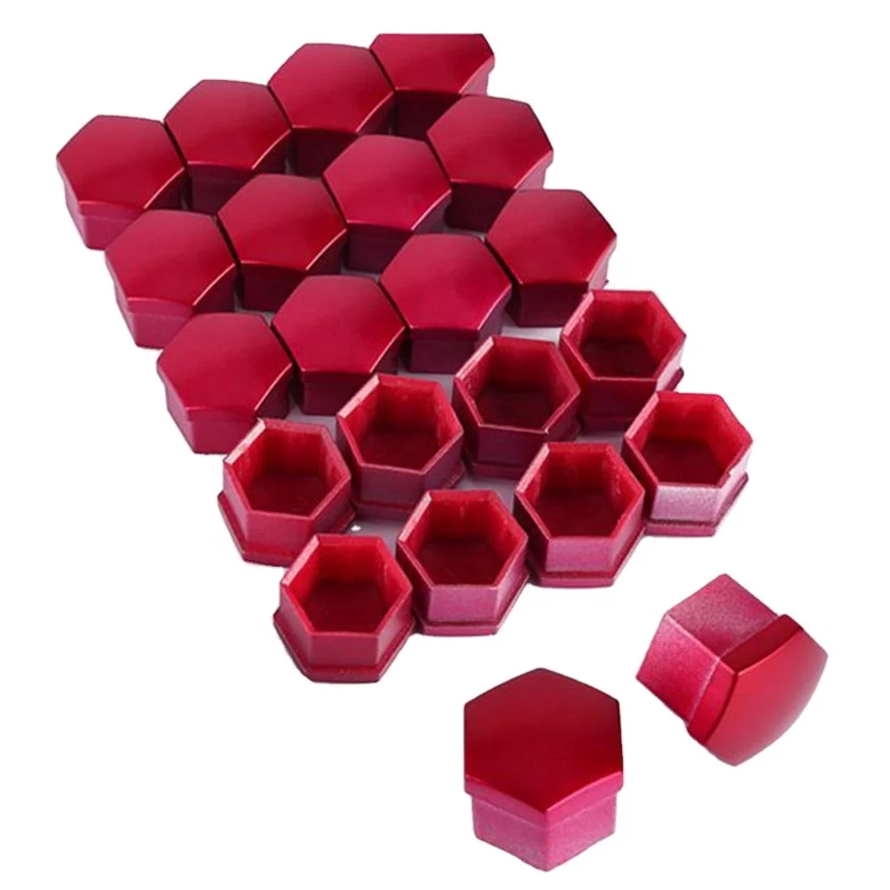 Red Color 17mm Protective Cap Car Wheel Nut Cover