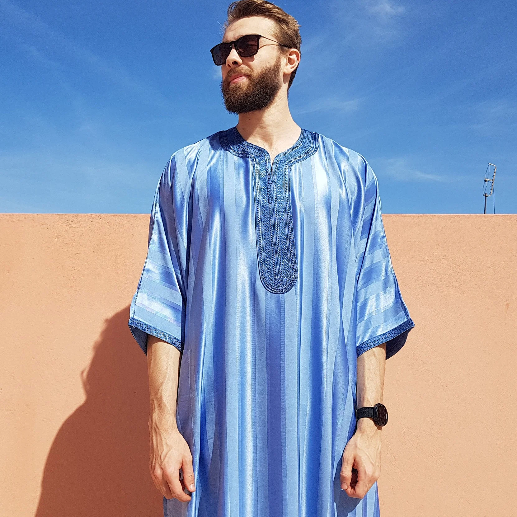 2024 мусульманский кафтан Thobe Thoube Thawb Jubbah kandora men moroccan