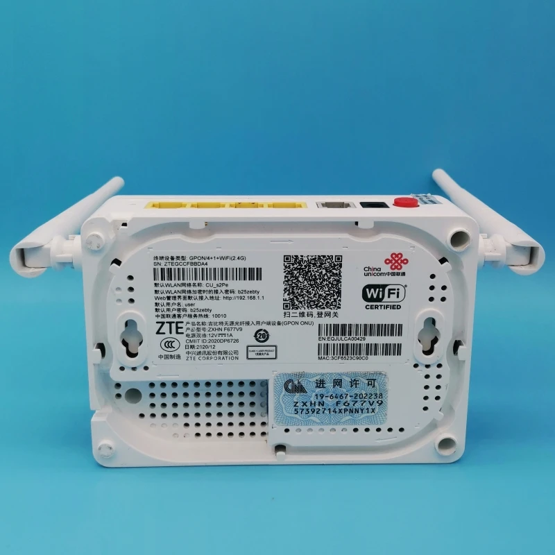 Used Original Wholesale price F677v9 F477V9 XPON GPON EPON ONU 2GE+2FE 1TEL WIFI ONT with English Version