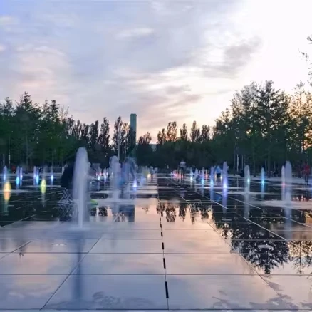 Dancing Dry Water Music Fountain For Kids Play