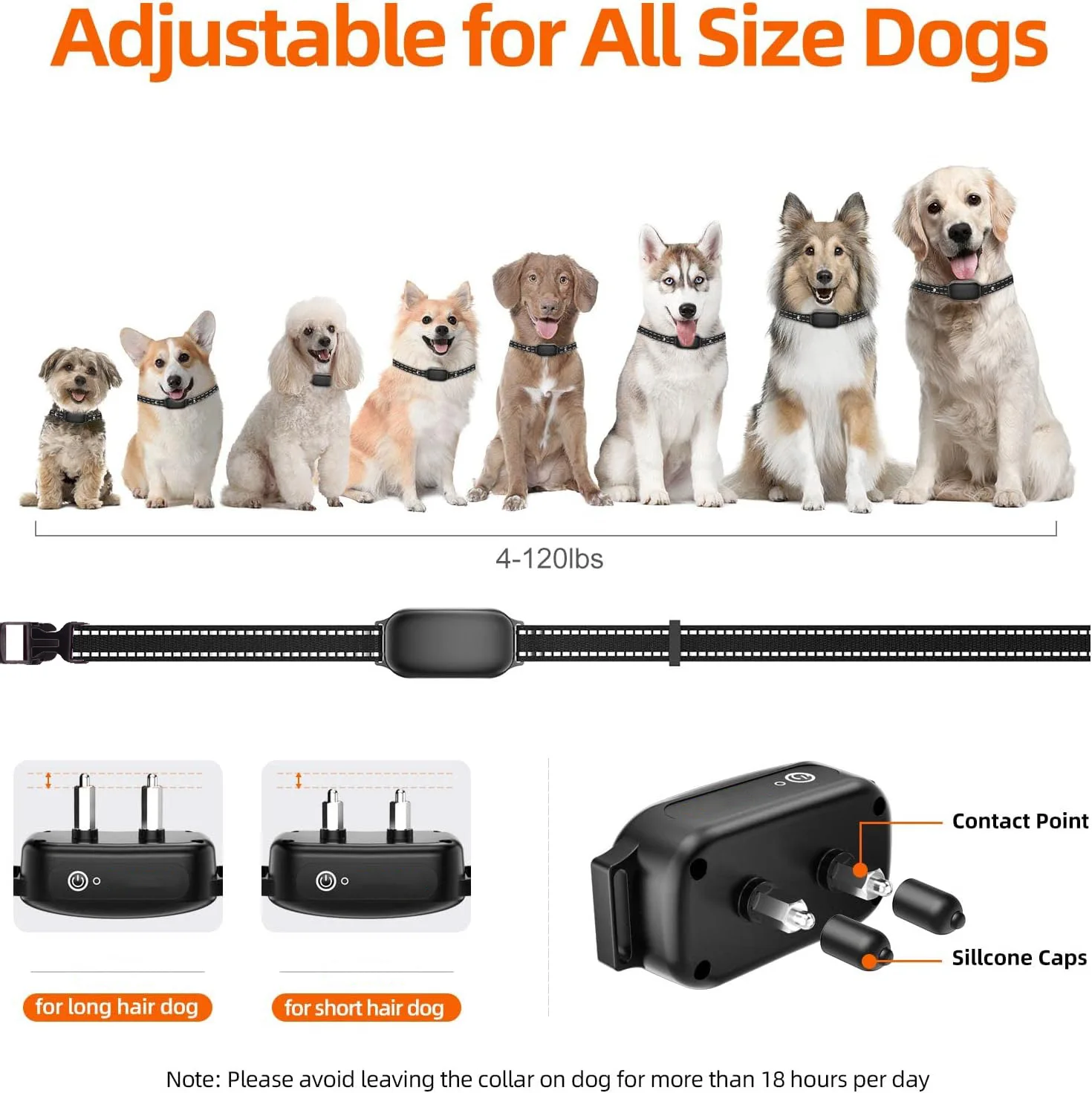 Dog Shock Collar IPX7 Waterproof Dog Training Collar with 3300FT Remote Rechargeable Shock Collar for Large Medium Small Dog
