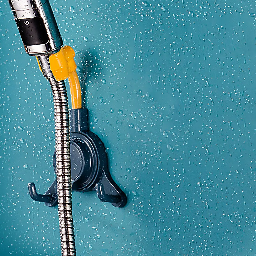 Rotatable Shower Hook Holder 360 Degree Wall Mount Multifunctional Punch-Free Shower Head Holder Rotatable Bracket