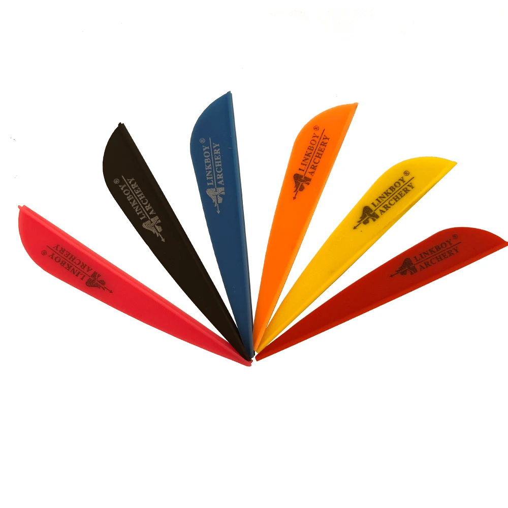 Linkboy Archery  Arrow Vanes 3Inch Plastic Fletching Feather for ID 6.2mm Shaft Compound Bow Hunting and Shooting