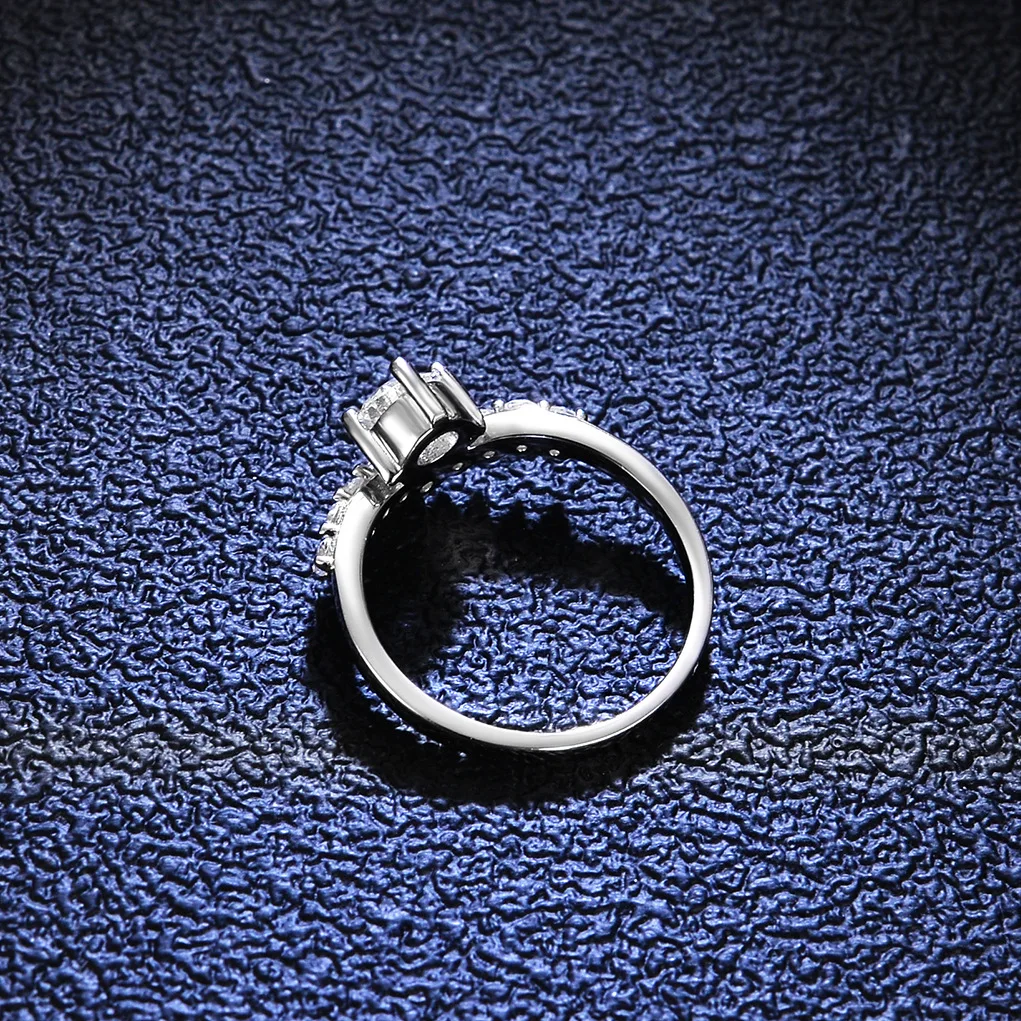 Moissanite female diamond silver ring princess crown 925 sterling silver ring