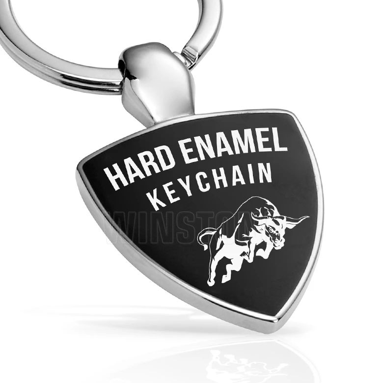 Custom Metal Shield Bull Hard Enamel Logo Keychain for Luxury Car