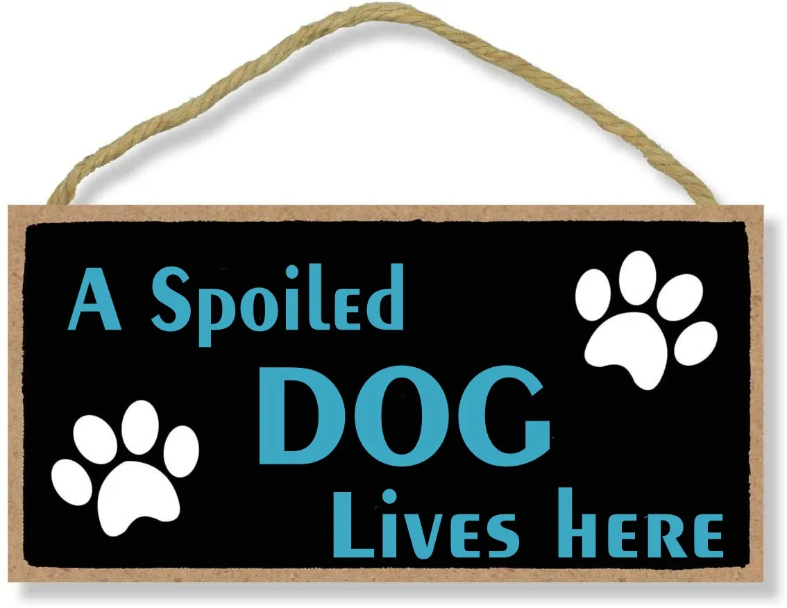 Dogs Welcome People Tolerated Wood Decorative for Wall and Door Hanging Plaque Funny wood Dog