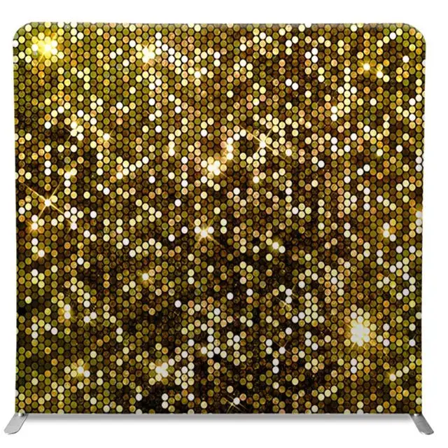 8ft x 8ft custom printing black gold Tension fabric pillow case photo booth exhibition backdrop display stand