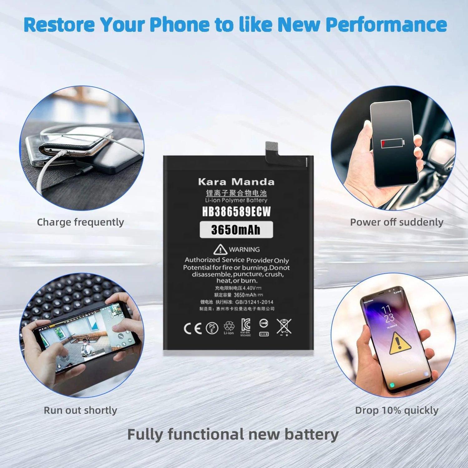 Wholesale Custom Cell Phone li-Polymer Battery HB386589ECW Battery Replacement for Huawei Battery Nova3/Nova4/ P10Plus/ Honor8X