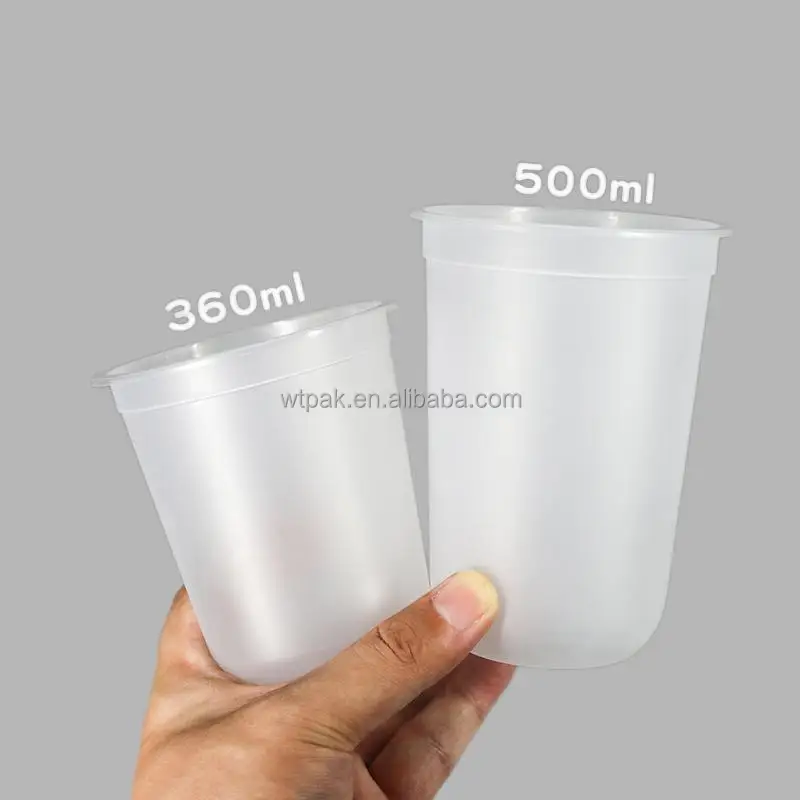 Frosted milk tea boba bubble tea U shaped reusable plastic cups