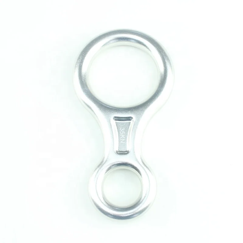 Mountaineer Hook Aluminum Figure 8 Descender Climbing Rescue Descender Rappelling Rope for Rock Climbing Mountaineering Rappel