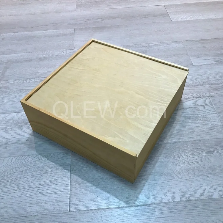 
Custom big cake box sliding lid pie wooden box 