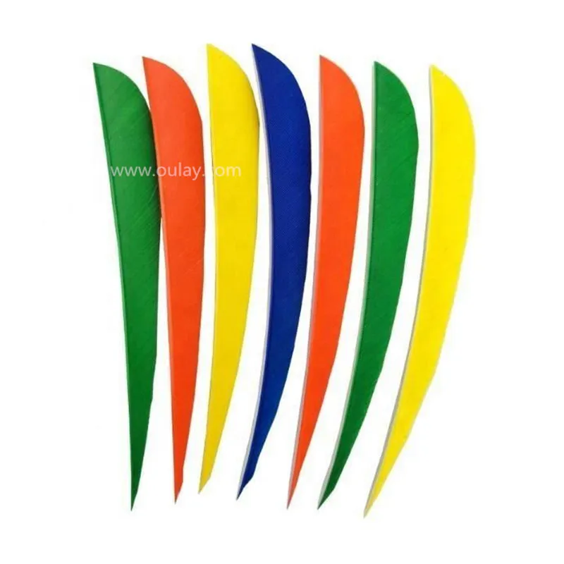 Hot selling 3inch turkey feather fletchings real arrow shafts with shield or parabolic shape plain turkey fletchings hunting