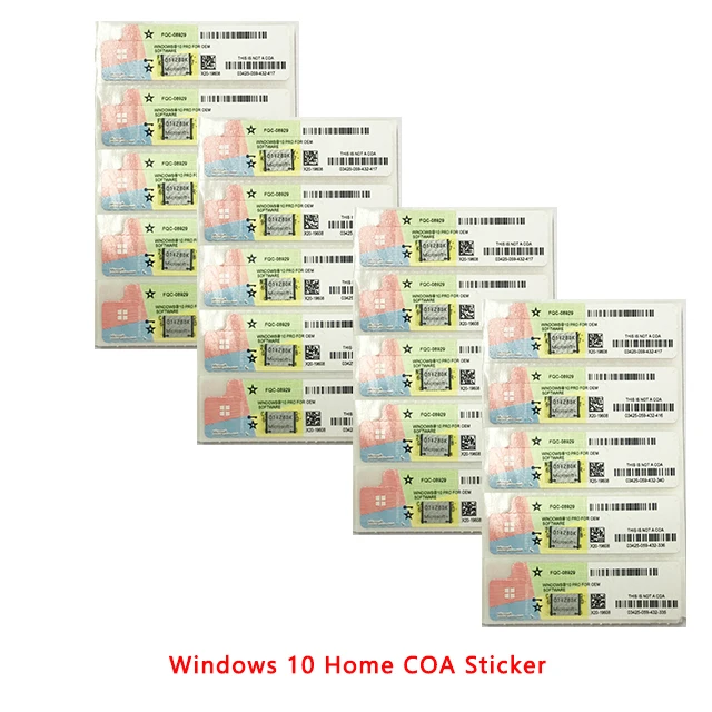 Wholesale Windows 10  Professinal /Windows 10 Pro COA Sticker 6 Months guaranteed DHL Free Shipping Yellow Color(1 set= 10 pcs)