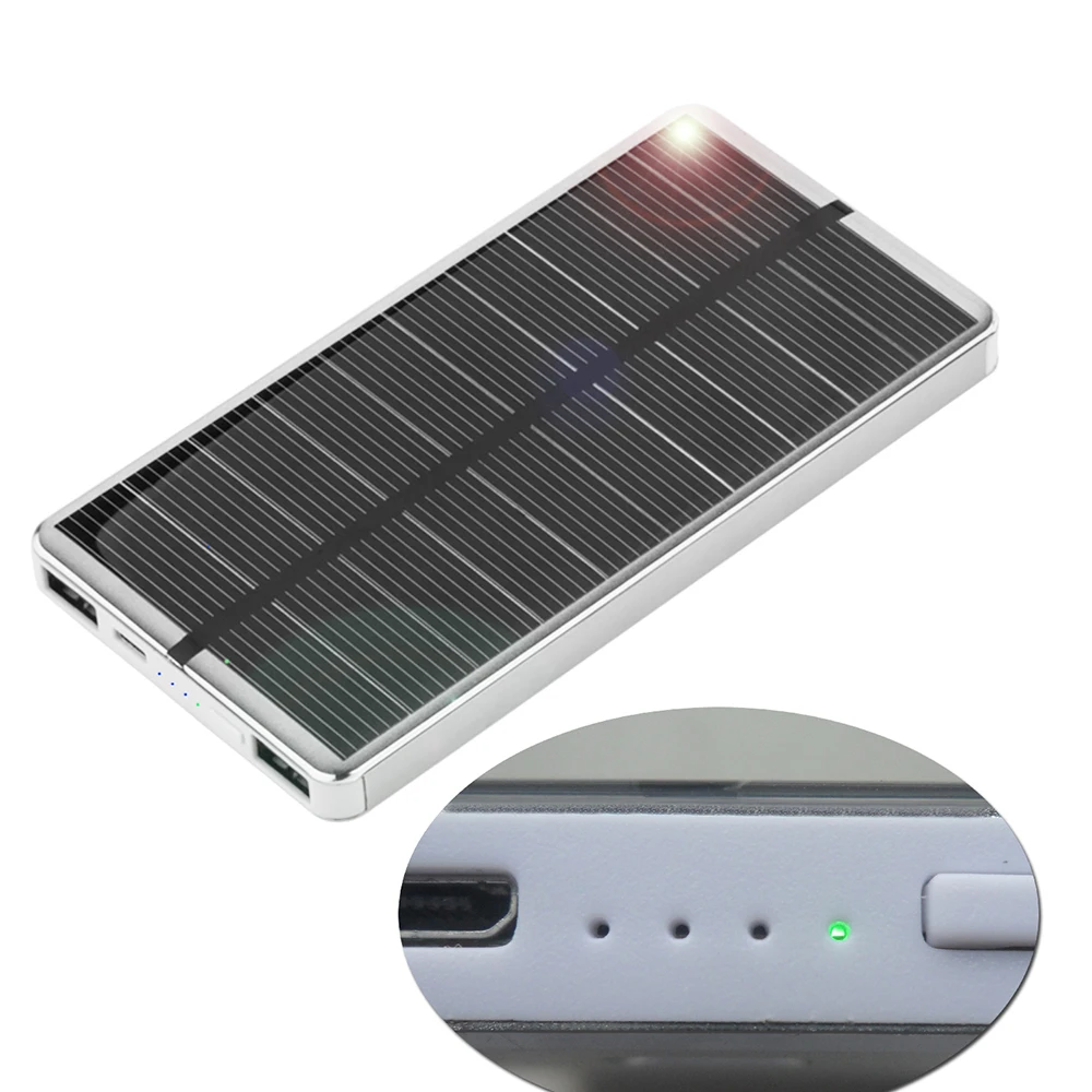 New Solar Power Banks Mobile Phone Portable Power Bank 10000Mah Double Usb High Capacity Waterproof Charger Solar Power Bank