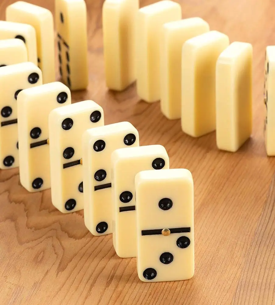 Factory custom acrylic tiles plastic cuban craft dominoes in pvc box