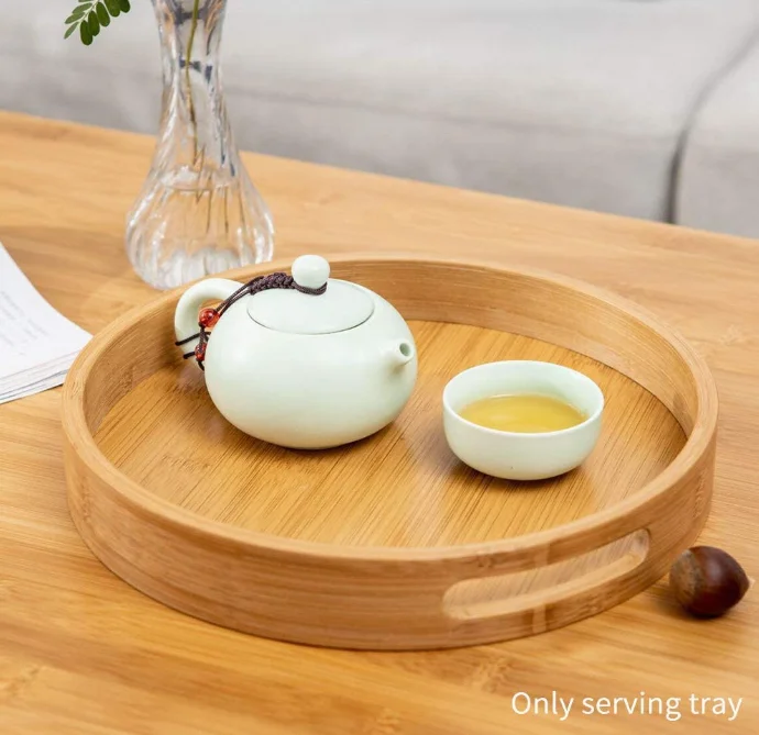 Custom Bandeja De Madera  Bamboo Wood Tray Serving Bandejas De Madera Decoracion
