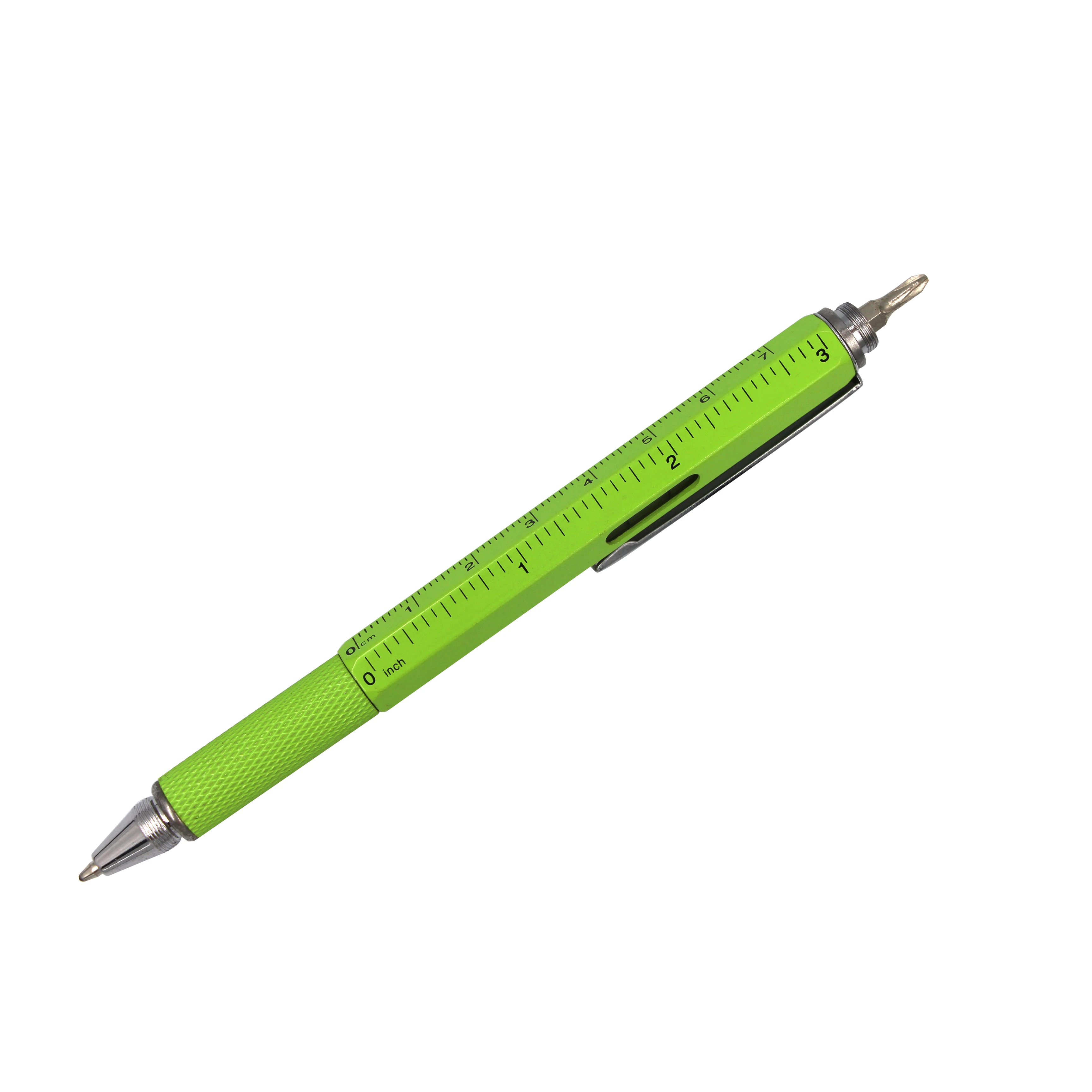 High Quality 6 In 1 Multifunction Tool Pen With Stylus Level Ruler Screwdrivers Ballpoint Pen