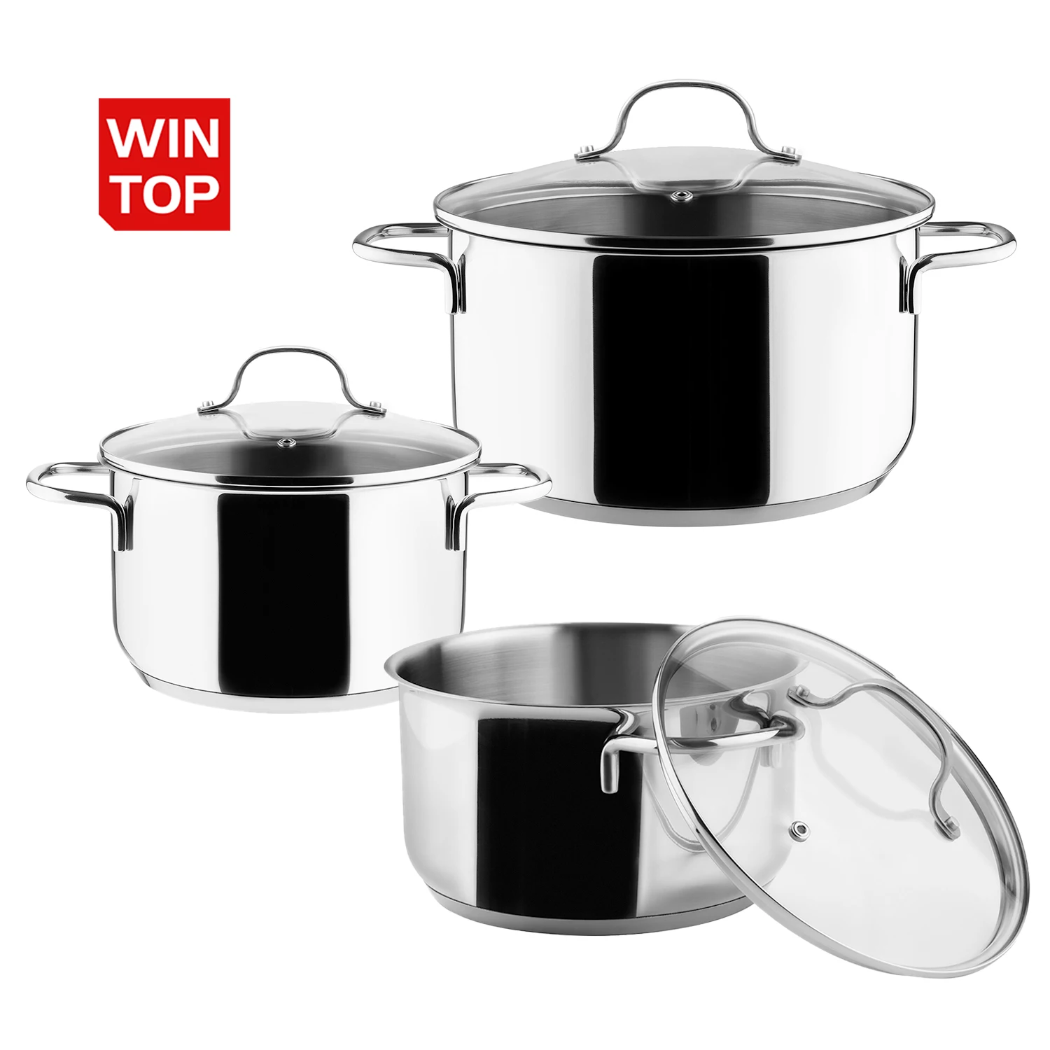Wholesale Delicate Appearance Multi Function KitchenWare Stainless Steel Casserole Set Soup & Stock Pots With Lids