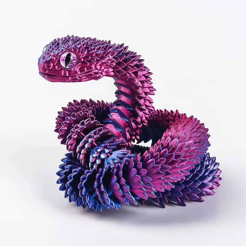 Wholesale Creative 3D Printed Snakes Large Viper Snake Movable Toy for Easter and Chinese New Year of the Snake