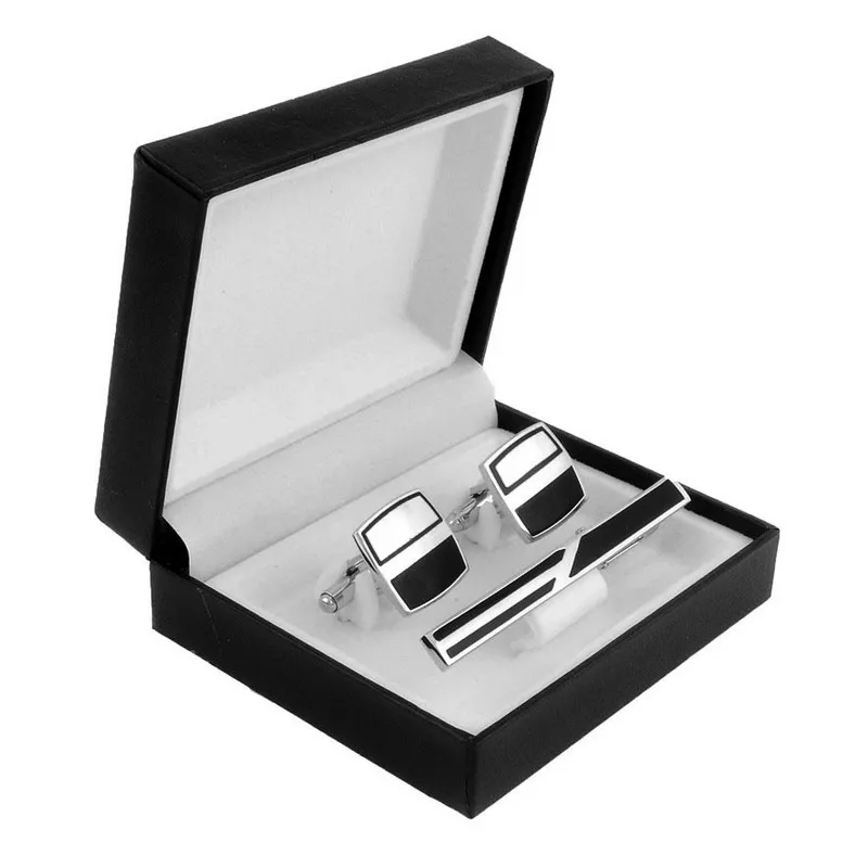 Tie Clip Cufflinks Set Mens Tie Bar Shirt Fashion Tie Pin Cufflink Stickpin Necktie Accessories Enamel Design Manufacturer