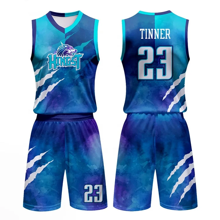 Высокое качество, оптовая продажа, большие размеры, голубая Баскетбольная одежда на заказ, баскетбольная майка на заказ