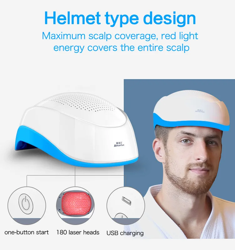 Anti Hair Loss Helmet Laser Regrowth Massager Cap 650nm Laser Wavelength Hair Growth Treatment Hat