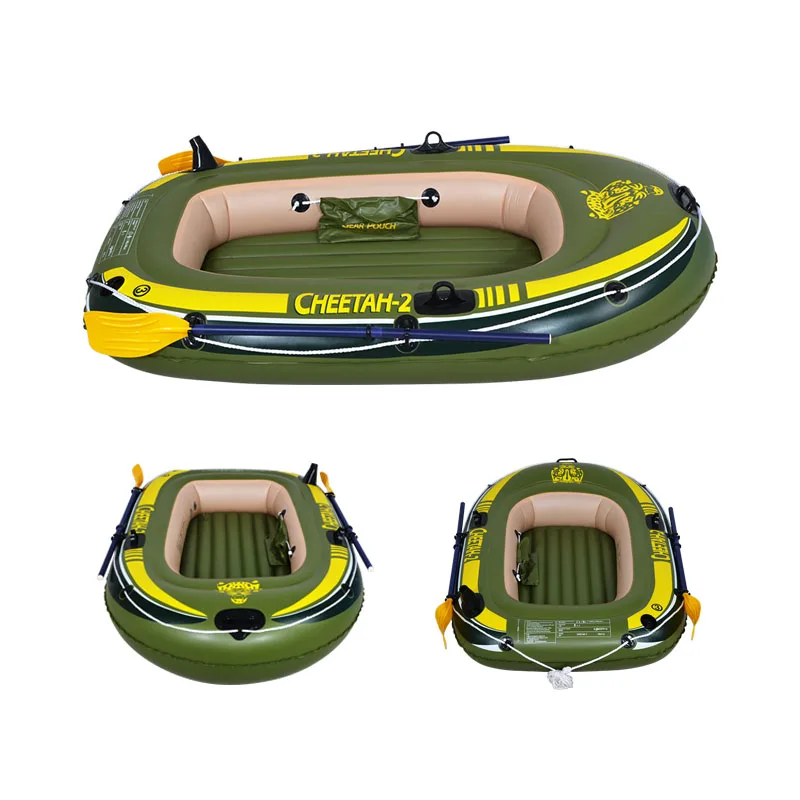 outdoor summer fishing skiff  water floating canoe plastic dinghy inflatable boat for two person