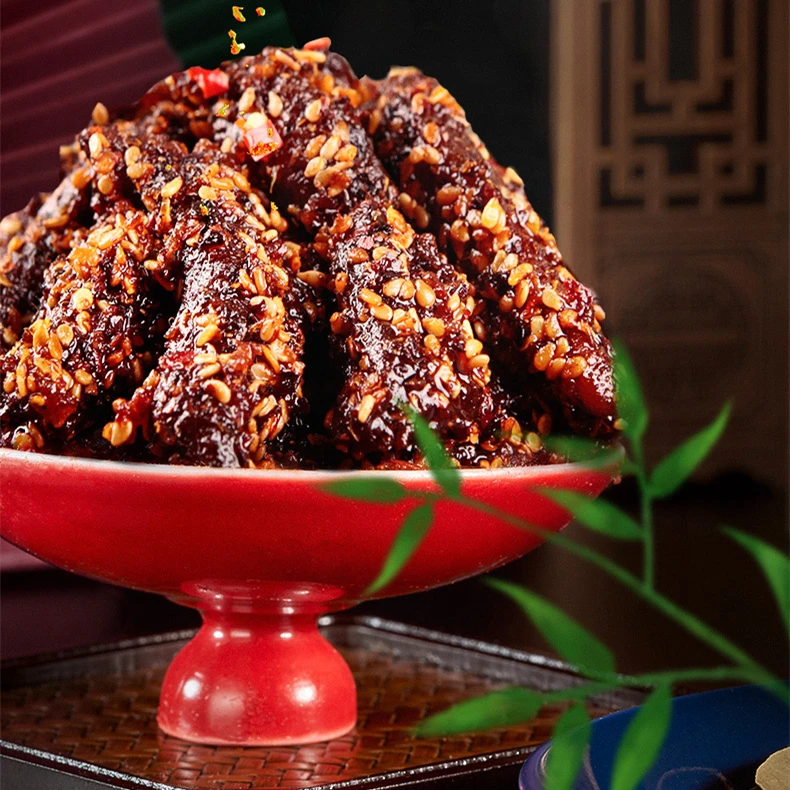 Hot&Spicy  beef jerky barbecue flavor 88g Chinese Wholesale Market Price Beef Jerky Processing Plant Spicy Dried Beef Jerky
