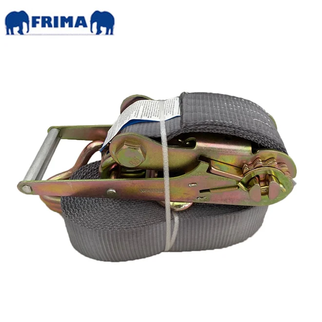 Heavy Duty Aluminum Handle 10Ton Cargo Ratchet Tie Down Polyester Straps with Double J Hooks