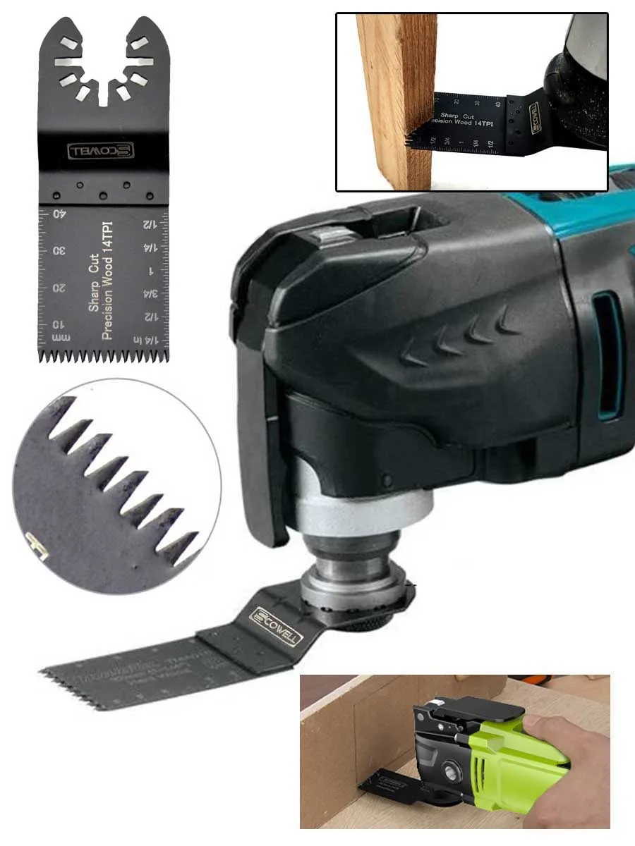 SCOWELL 34mm Quick Change Arbor Big Teeth Japanese Teeth Plunge Oscillating Multi Tool Saw Blade Fast Wood Cutting