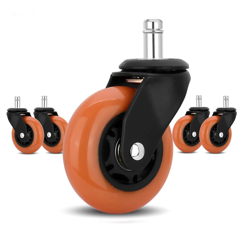 Universal PU Office Chair Furniture Caster 3 Inch Swivel Wheels Office Chair Caster Wheels for Office New Type of Bracket