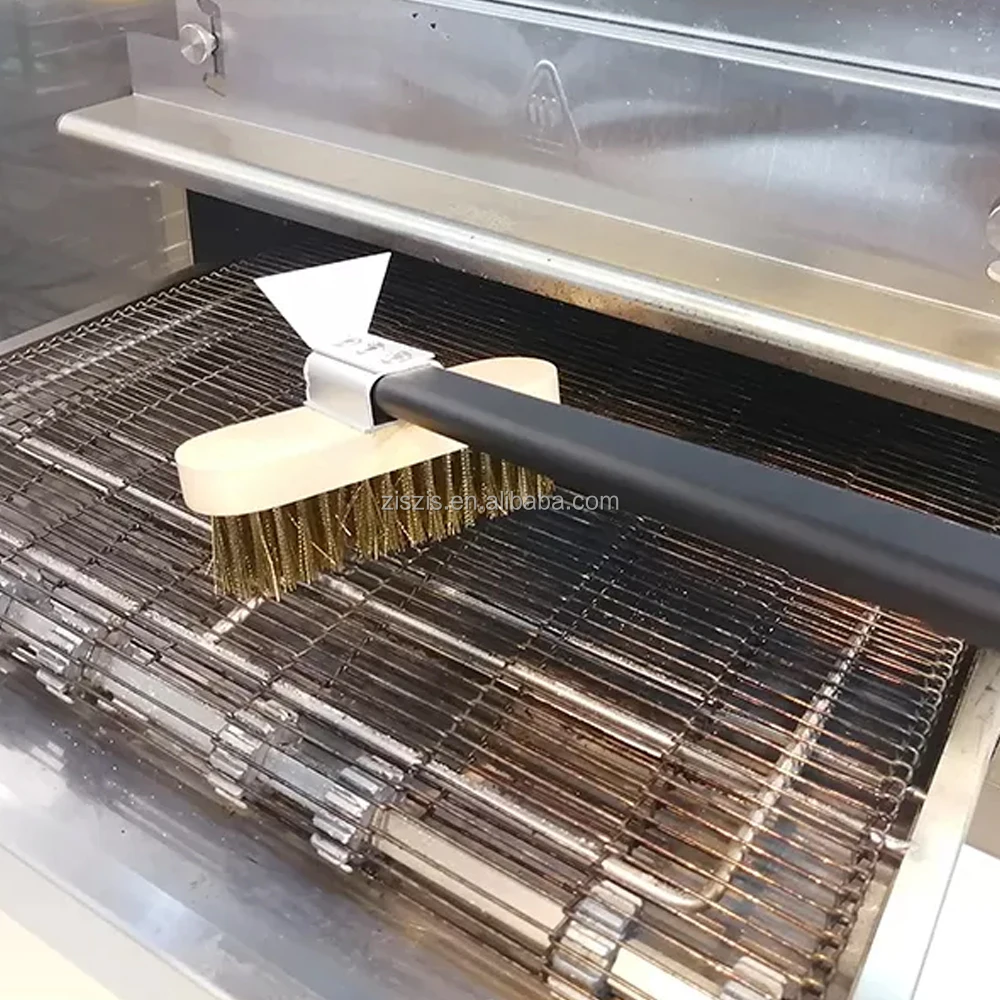 Premium Copper Wire Pizza Oven Brush For Pizza Oven Cleaning With Stainless Steel Scraper Blades And Aluminum Handle