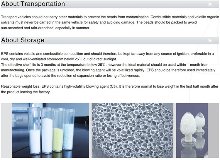 EPS Raw Material Expandable Polystyrene With High Expansion