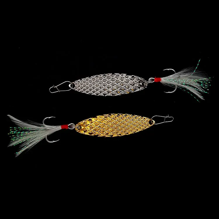 Weihai 7/10/15/20/30g metal texture Fake bait curve spoon leech lures fishing lure