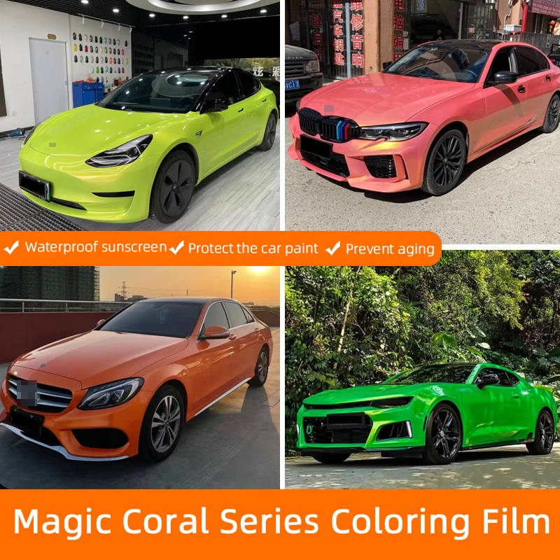 Factory wholesale 1.52*18m Phantom Coral Orange car vinyl stickers wrap Vehicles auto film