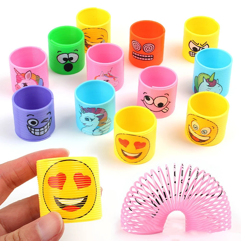 Manufacture Little Toy Rainbow Magic Spring Smiley Unicorn Colorful Rainbow Neon Plastic Spring Toy for Boys Girls Gift Toys
