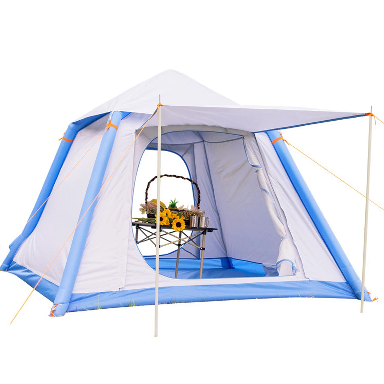 Low-priced Inflatable Camping Tents 3 4 Person Fully Automatic Quick Open One-piece Portable Folding Family Beach Tent For Sale