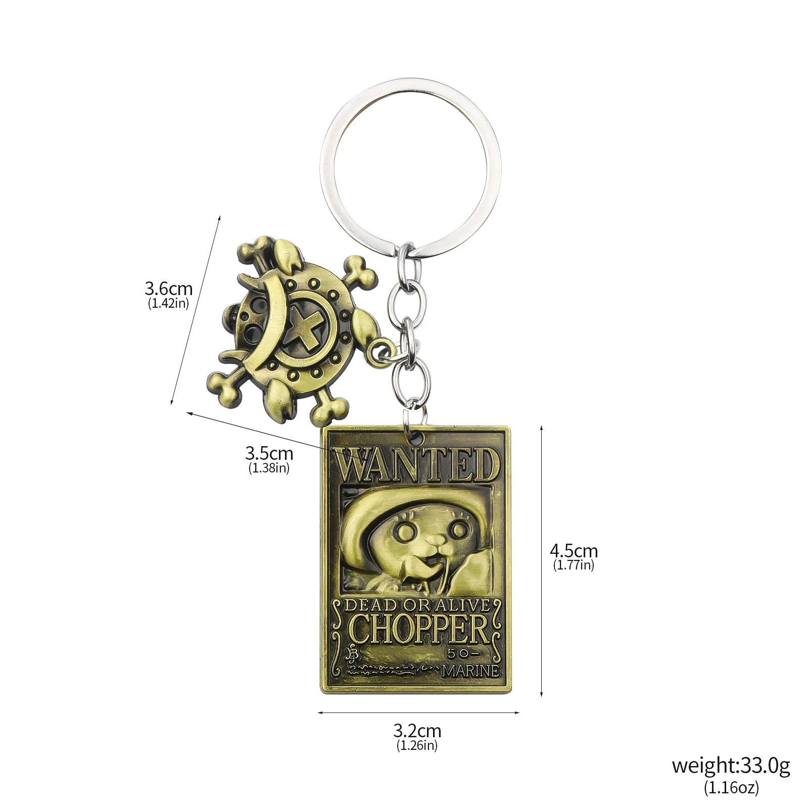 11 Anime one PIECE Peripheral Personalized Metal Keychain Trim Keychain