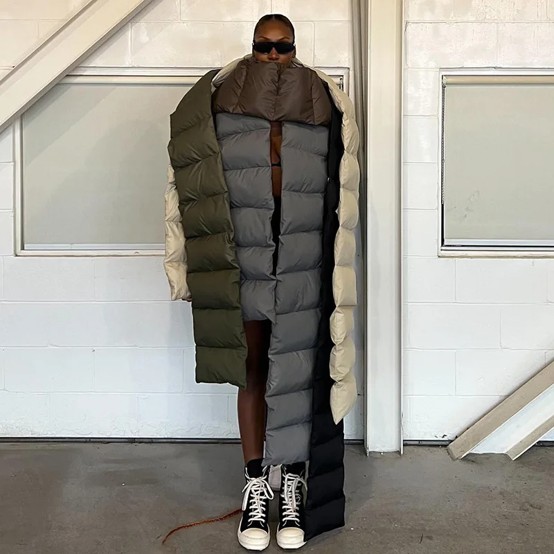 2022 модная однотонная женская уличная одежда Y2K дизайнерские Пузырьковые толстые теплые шарфы шейный платок с подкладкой хлопковый пуховик зимний