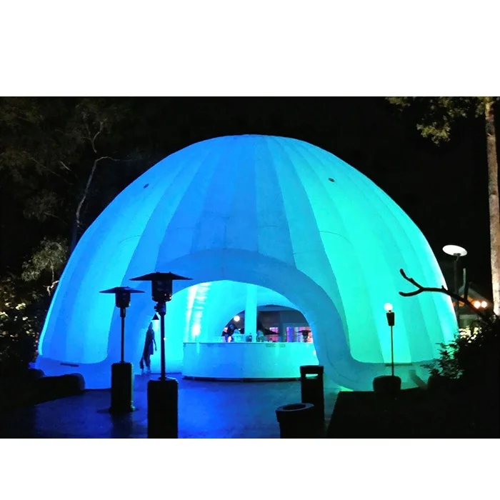 LED lighted inflatable igloo night club tent