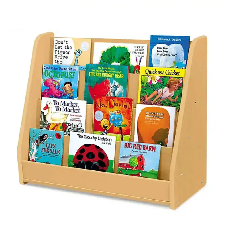 Daycare Preschool Furniture Wooden Bookcase Shelf Kindergarten Storage Bookshelf Easy Assembly Kids Book Rack