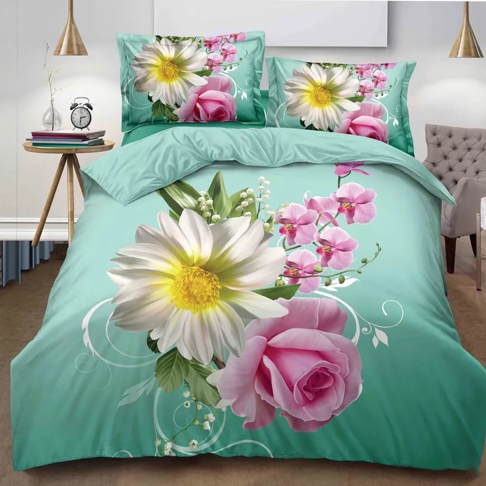 Best Selling 3d  Digital Printing bedding set Microfiber Quilt Cover Bed Sheet Set Comforter Duvet Cover Set