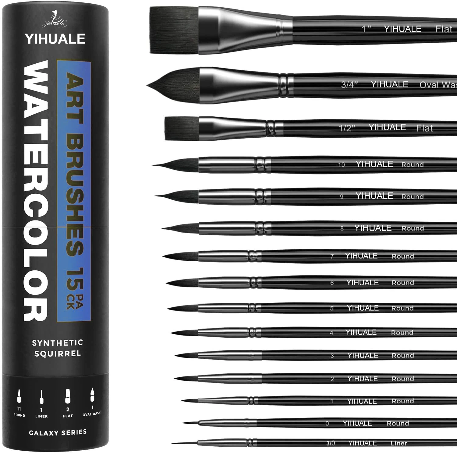 15pcs Squirrel Paint Brush For Watercolor Acrylic Oil Painting Adult Detail  Painting Brushes Set Painting Set Art Supplies