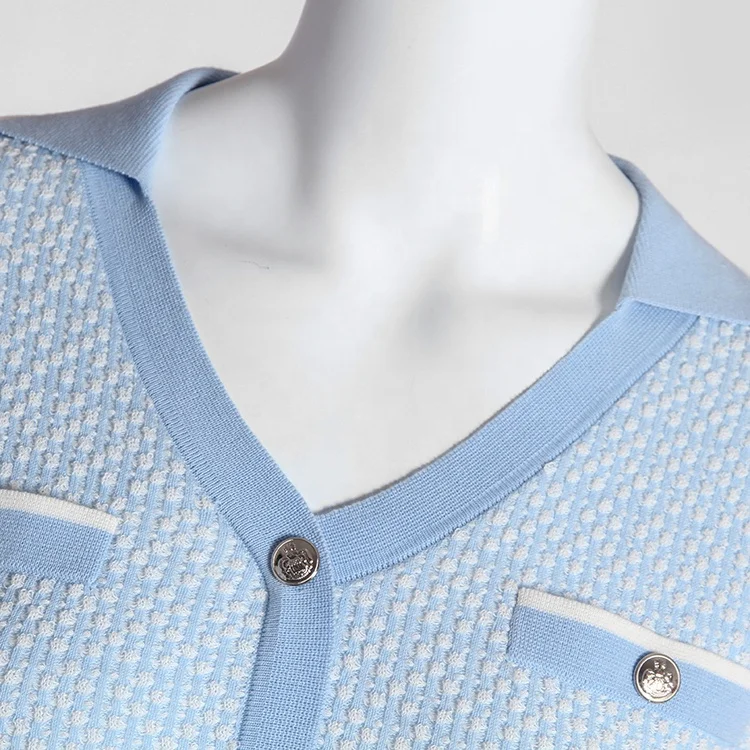 Manufacturer Sales V-neck short sleeve polka dot knit dress