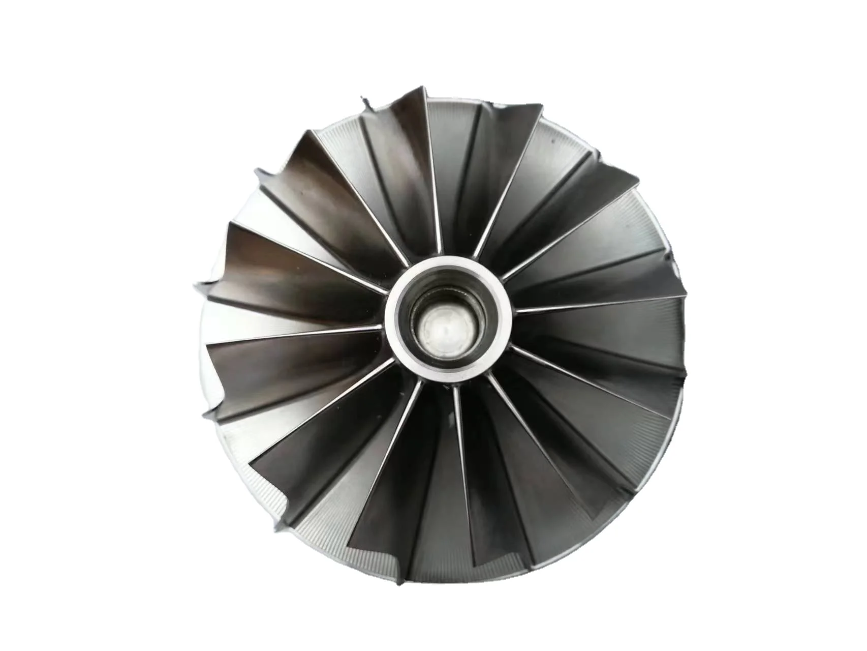 Aluminum CNC Milling Railway Locomotive Engine Turbo Charger Rotor Impeller Wheel 5 Axis Machining