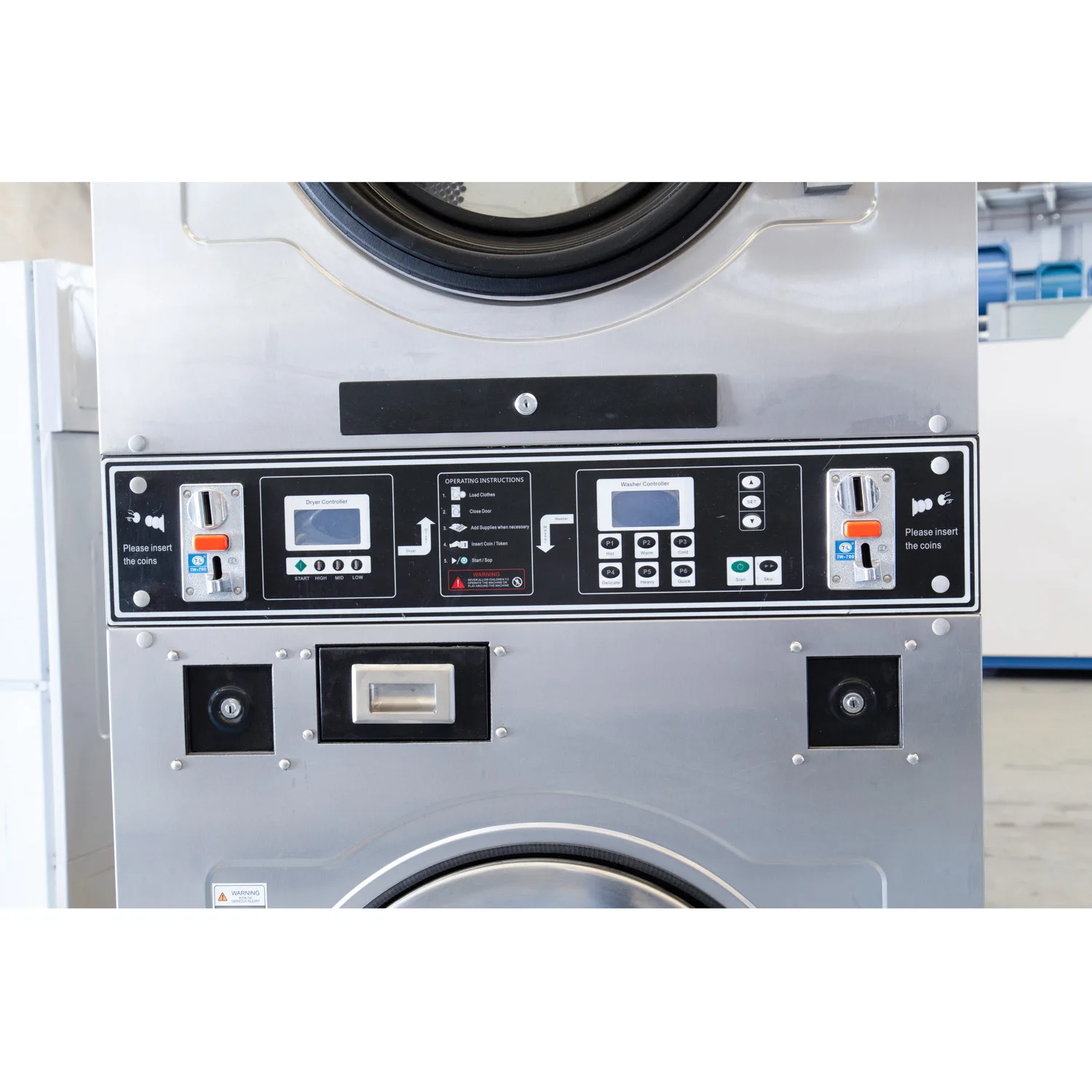 Professional Commercial Laundry Stack Washer and Dryer for Fire Station