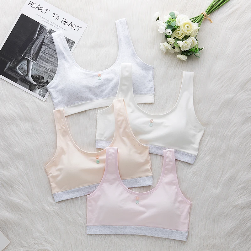 Fashion style elastic vest teen small girls in sweet girl tube top bra solid color  girls bra