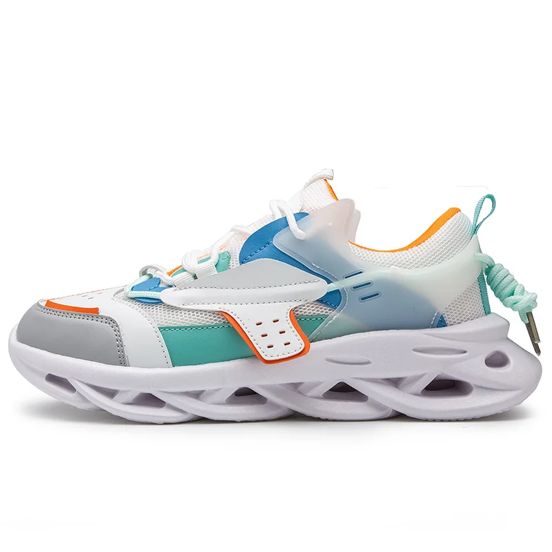 
Club Stretch Chunky High top Lace Up Lightweight Men Casual Shoes Walking Fashion Silver Sneakers 