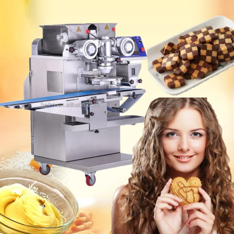 Multi-functional Automatic Panda Biscuit Making Machine Stuffed Cookies Encrusting Machine